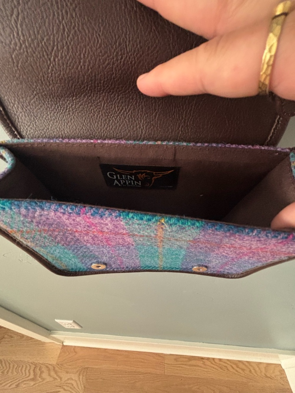 💼 Harris Tweed Bervie Mini Satchel-compact tartan satchel bag - Picture 6 of 8